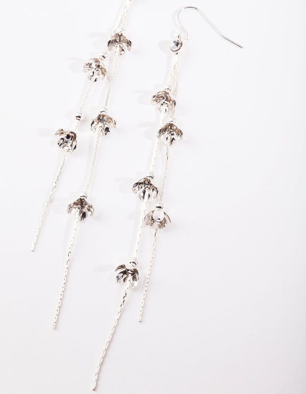 Silver Mini Petal Earrings