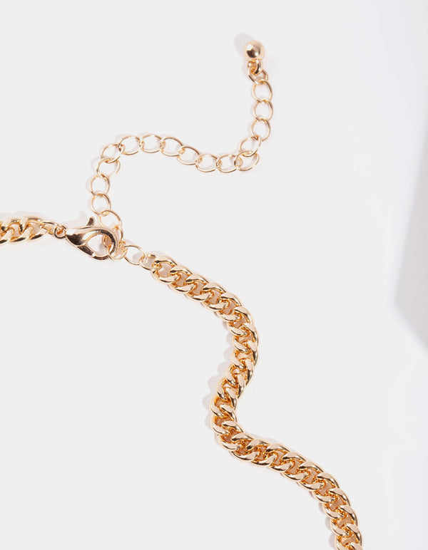 Gold Chain Circle Ball Necklace