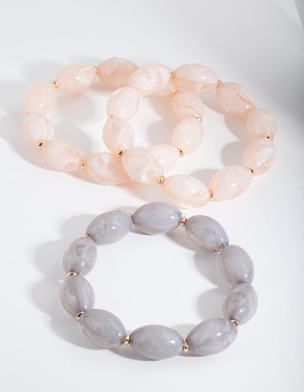 Multi Oval Bead Bracelet Pack