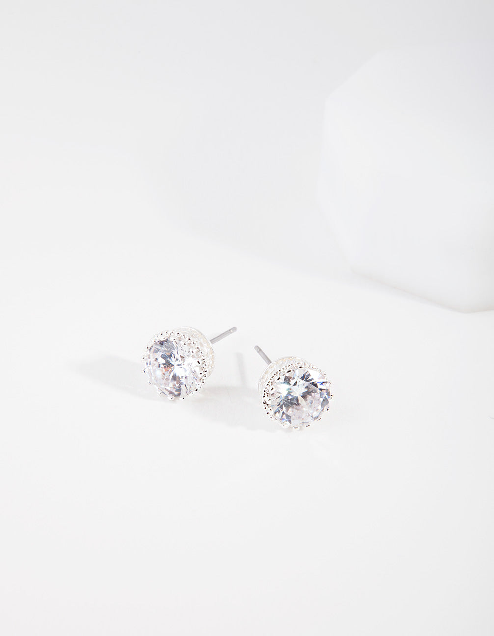 Silver Cubic Zirconia Classic Stud Earrings