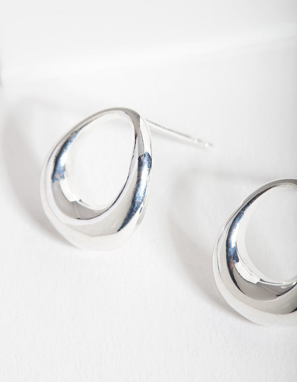 Sterling Silver Teardrop Hoop Earrings