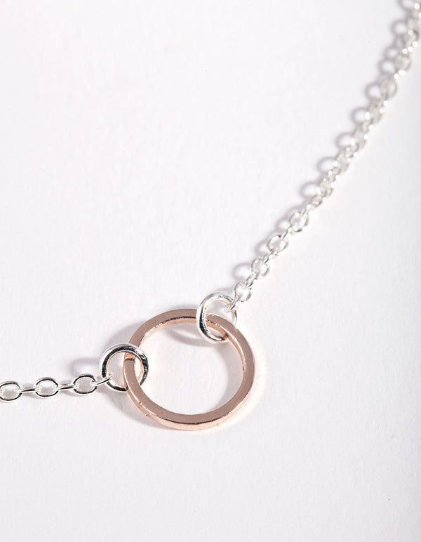 Mixed Metal Open Circle Choker