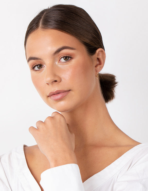 Gold Plated Sterling Silver Open Star Hoop Earrings