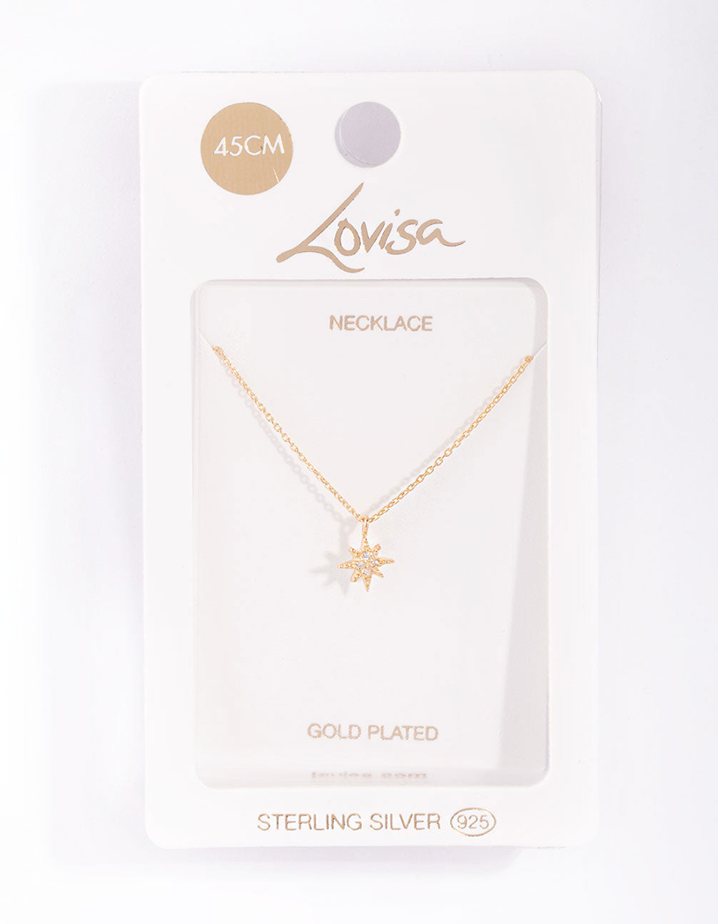 Gold Plated Sterling Silver Starburst Necklace