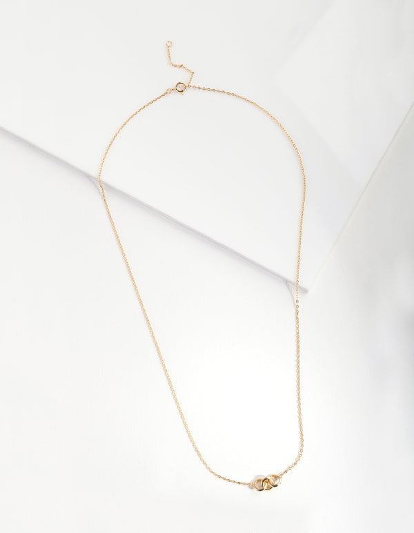 Gold Plated Sterling Silver Circle Link Necklace