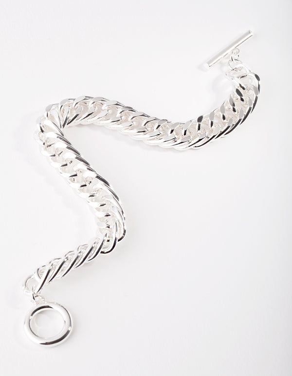 Silver Plated Flat Chain Bracelet