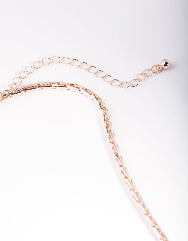 Rose Gold Wheat Chain Necklace