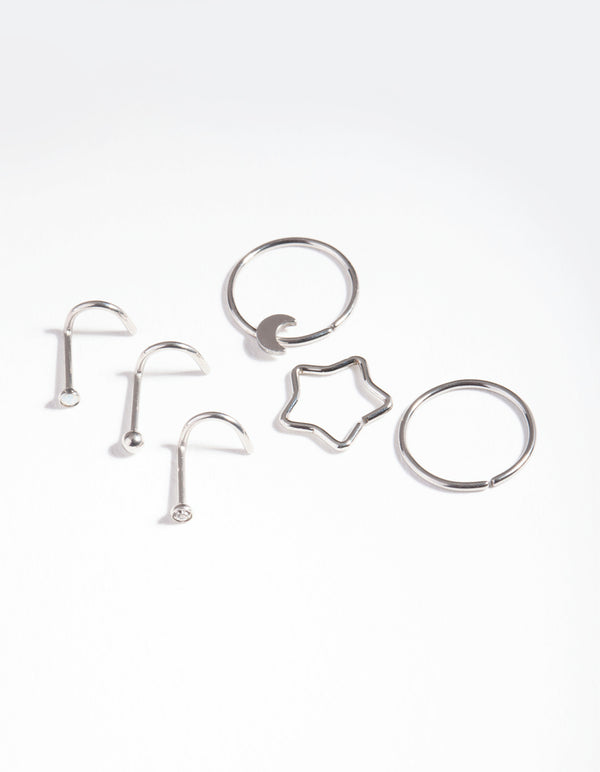 Surgical Steel Celestial Nose Jewellery 6-Pack