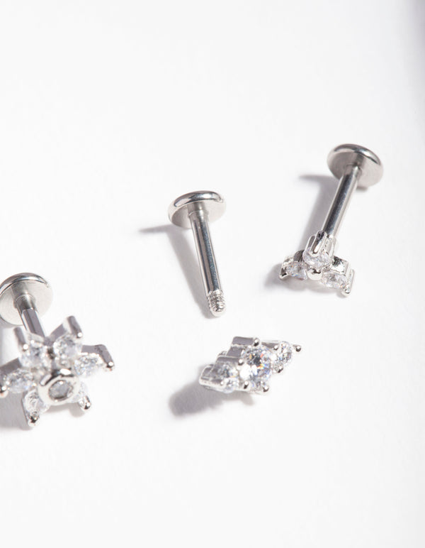 Surgical Steel Floral Flat Back Pack