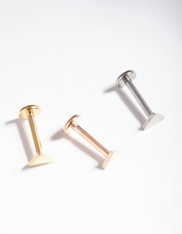 Surgical Steel Triangular Flat Back Pack