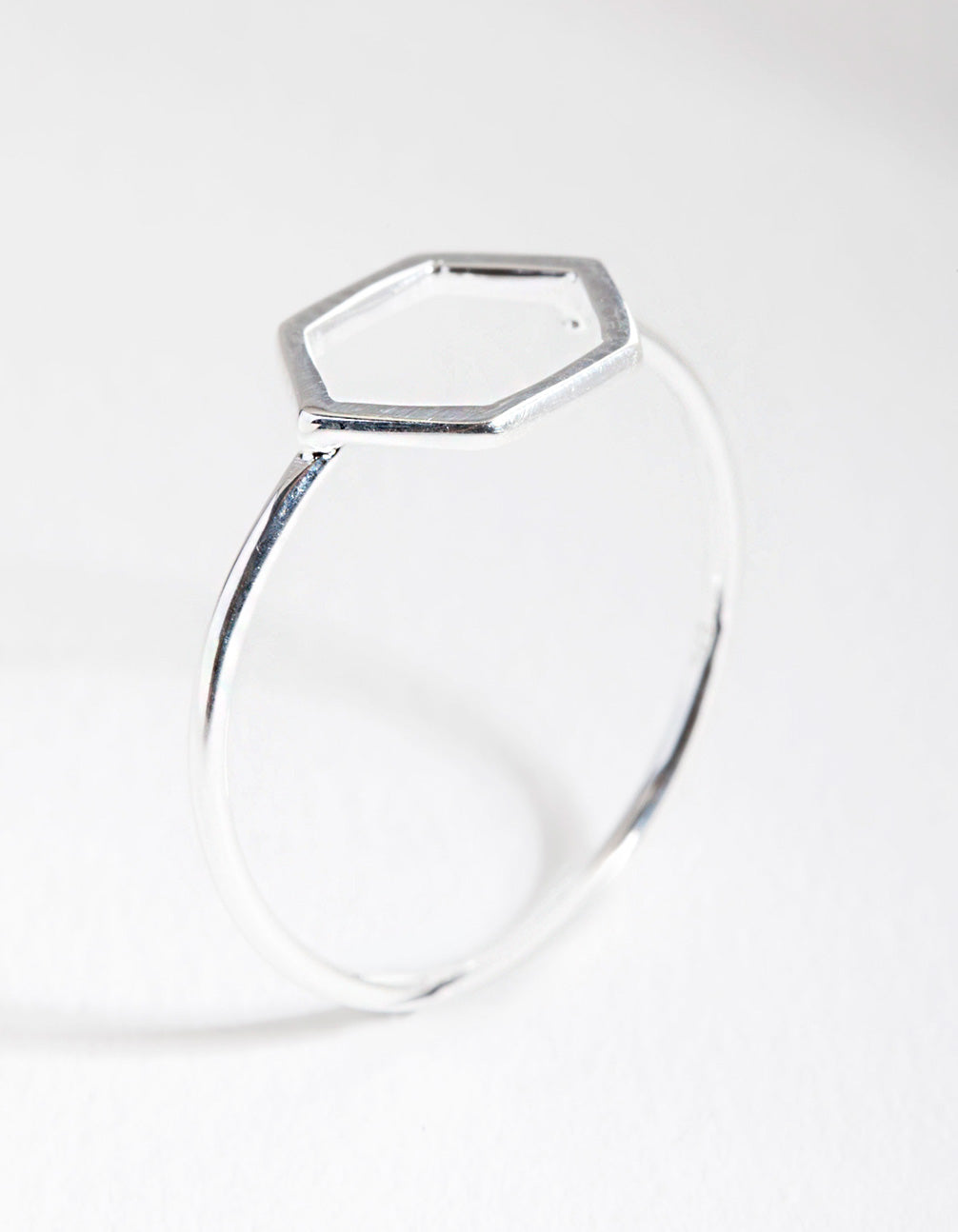 Sterling Silver Open Hexagon Ring