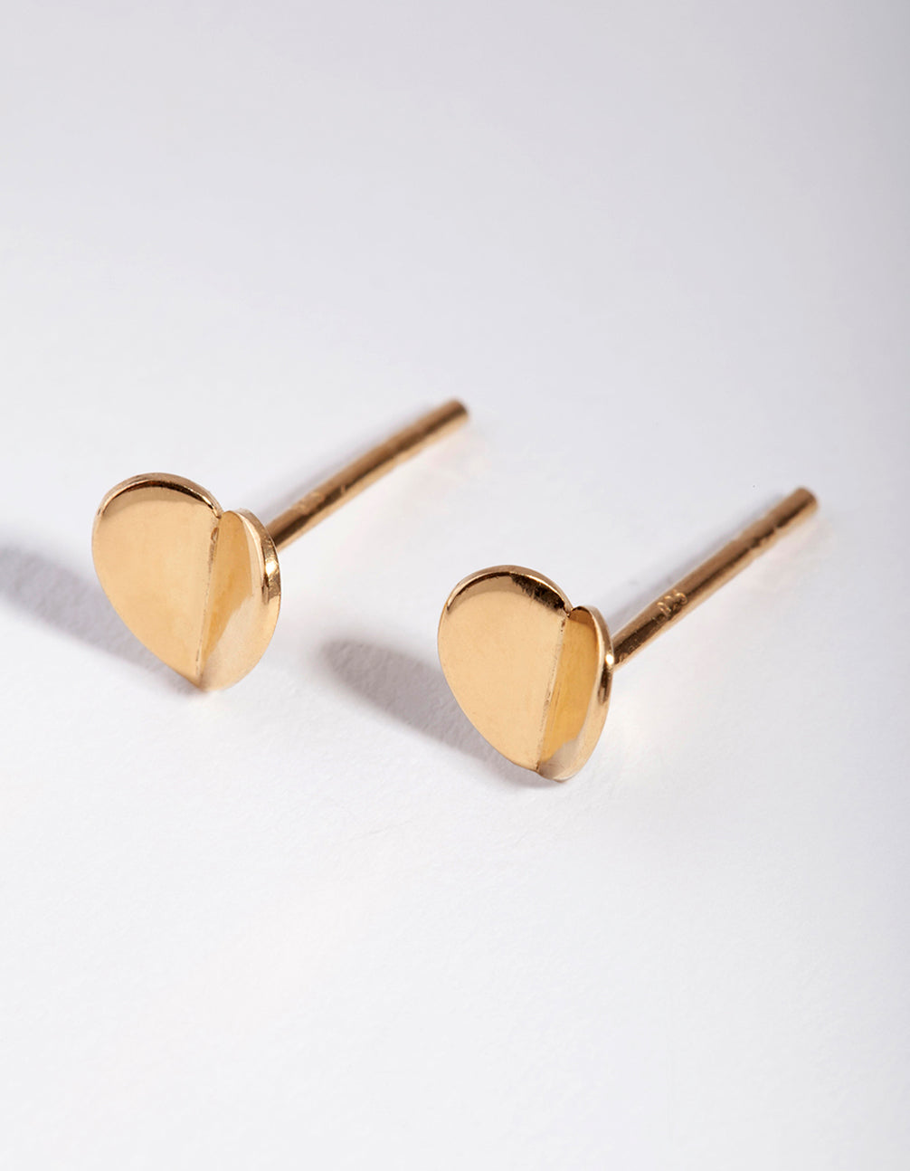 Yellow Gold Plated 3D Heart Stone Earrings
