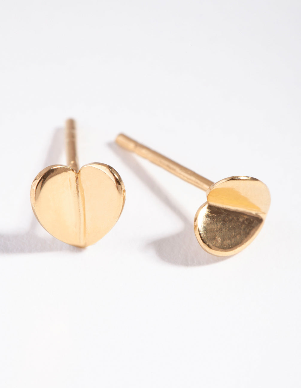 Yellow Gold Plated 3D Heart Stone Earrings