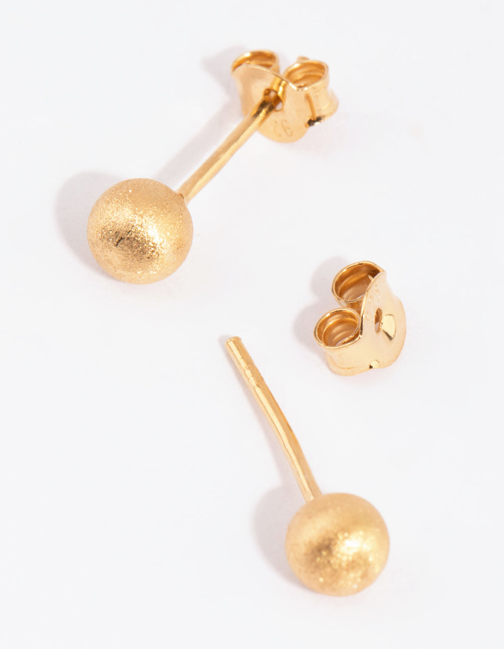 Gold Plated Sterling Silver 5mm Satin Stud Earrings