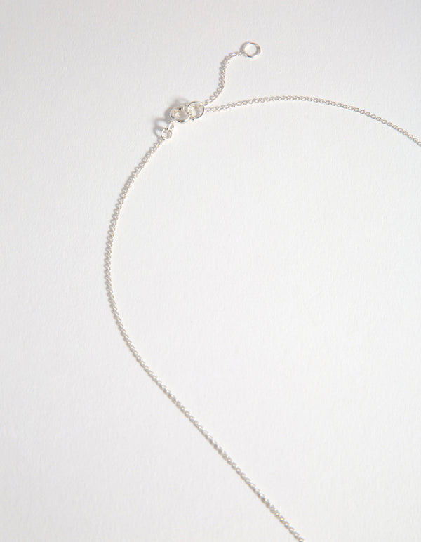 Sterling Silver Cubic Zirconia Basket Necklace