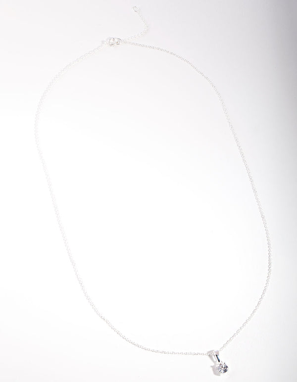 Sterling Silver Cubic Zirconia 1/2 Carat Bale Necklace