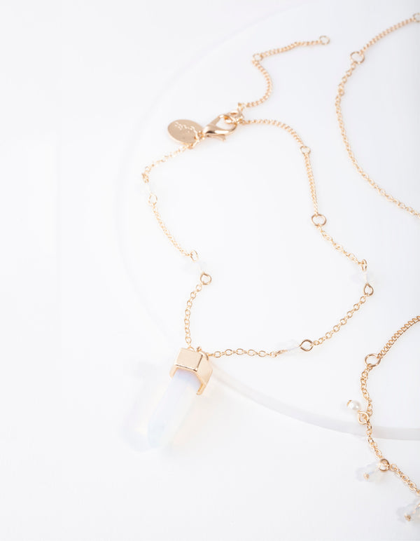 Gold Moonstone Shard Anklet Pack