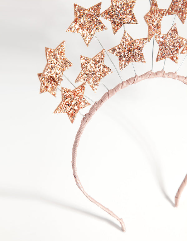 NYE Rose Gold Glitter Star Headband