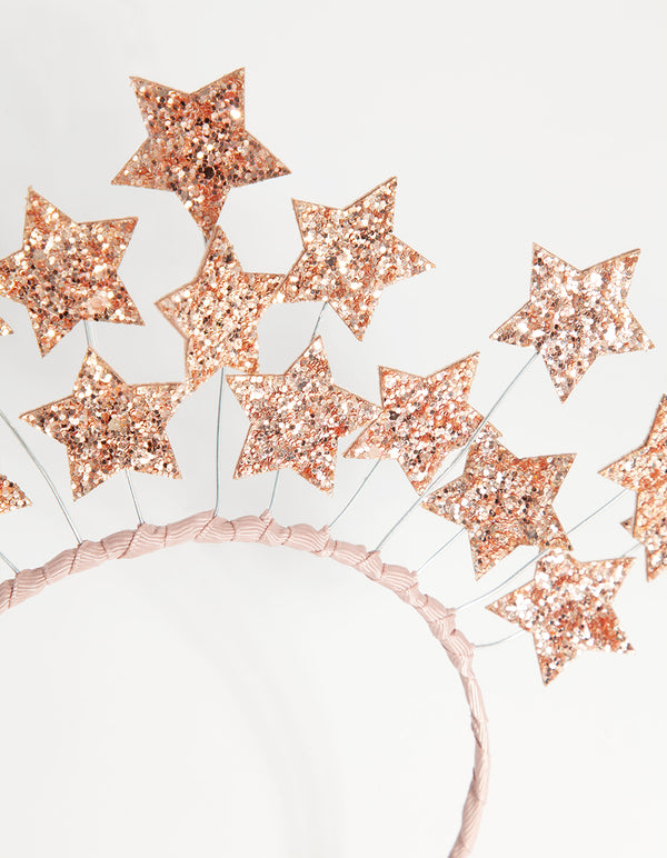 NYE Rose Gold Glitter Star Headband