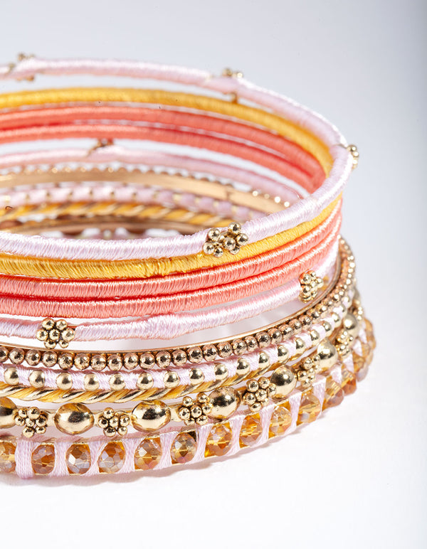 Gold Thread & Bead Bracelet 12-Pack