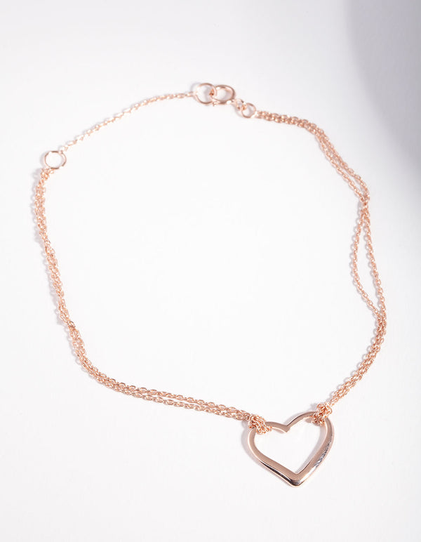 Rose Gold Open Heart Bracelet