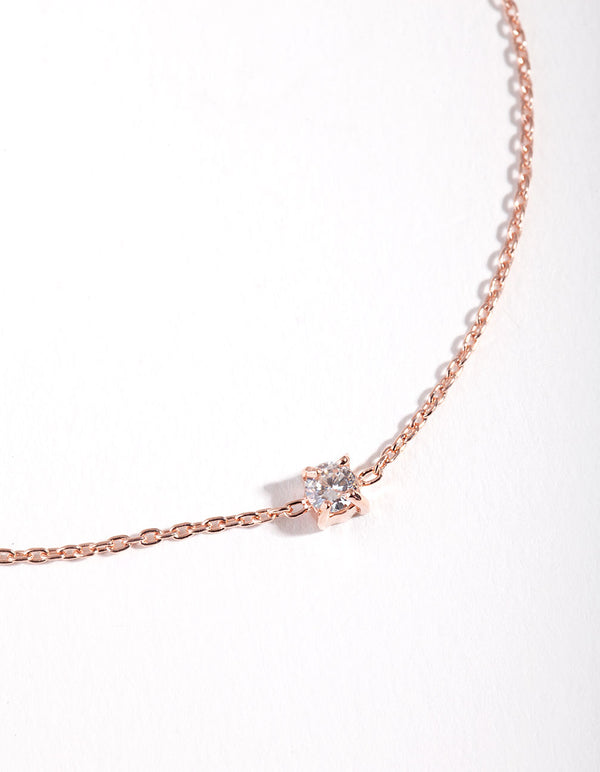 Rose Gold Plated Sterling Silver Baby Crystal Bracelet