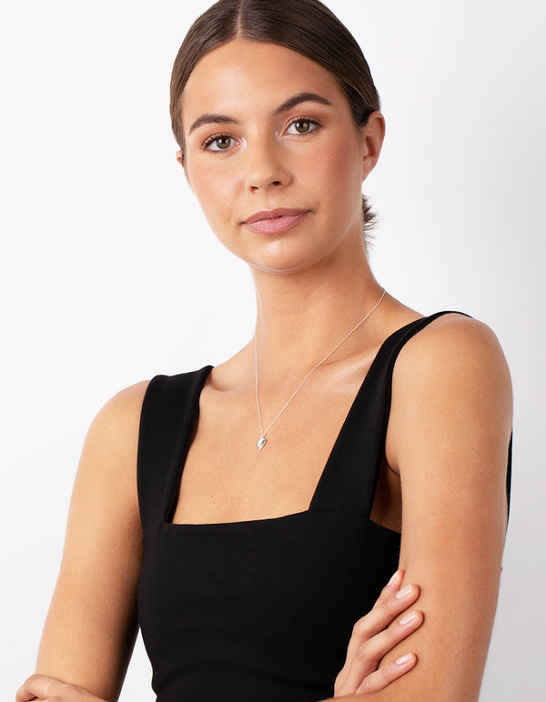 Sterling Silver Starburt Heart Necklace