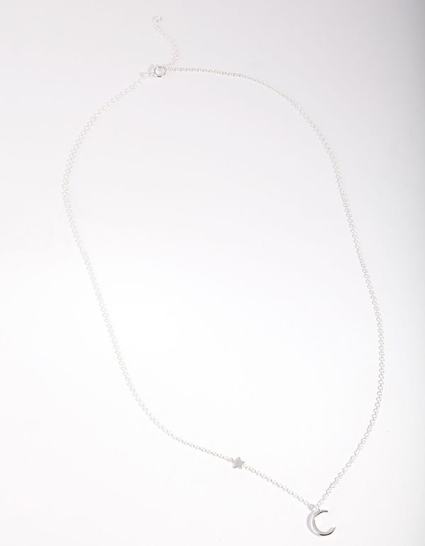 Sterling Silver Asymmetrical Celestial Necklace