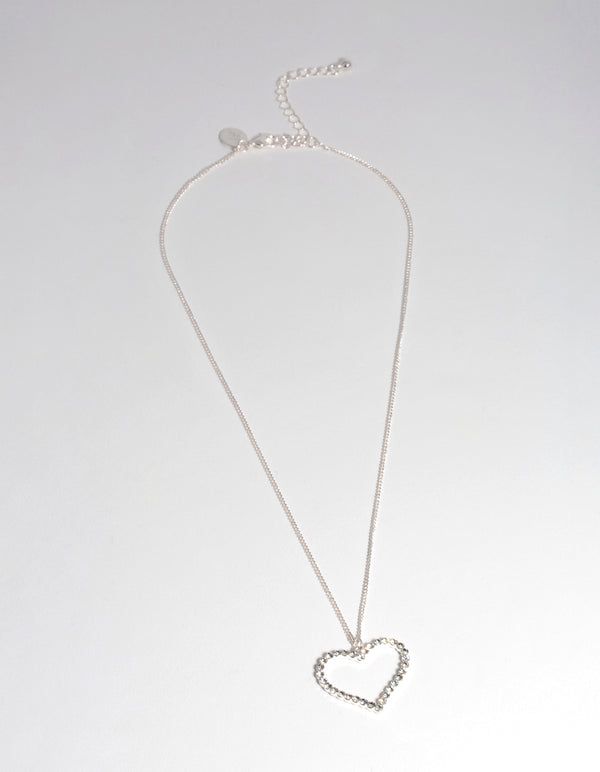 Silver Open Heart Necklace