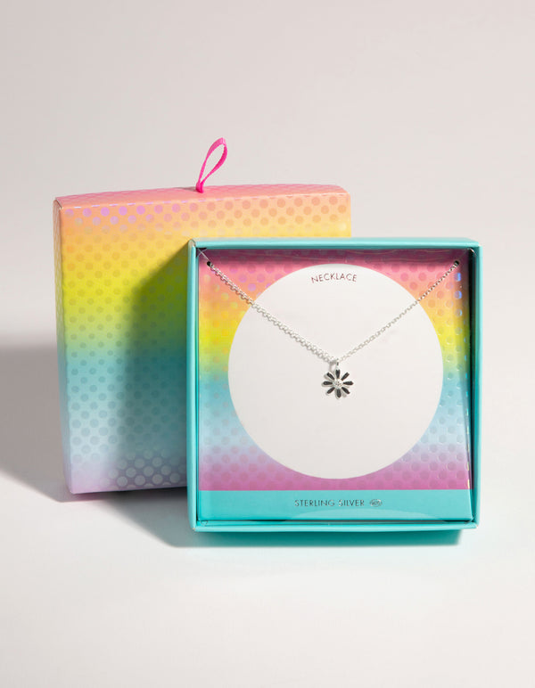 Kids Sterling Silver Daisy 30cm Necklace