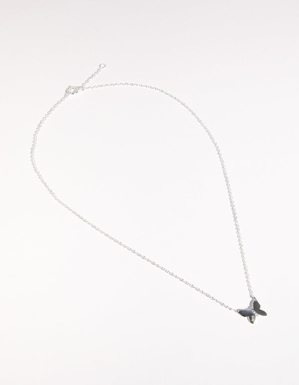 Kids Sterling Silver Butterfly 30cm Necklace