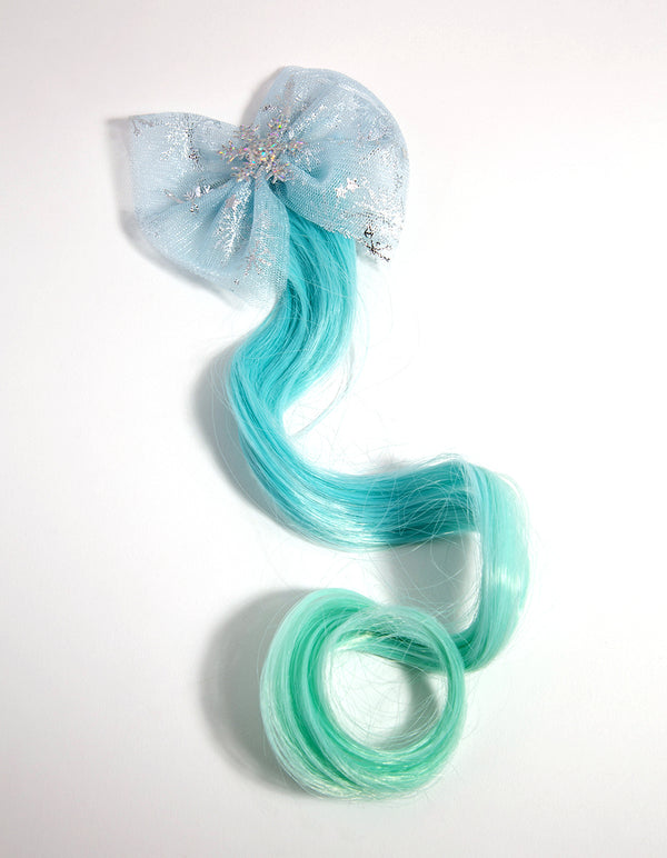Kids Fabric Faux Hair Snowflake Clip