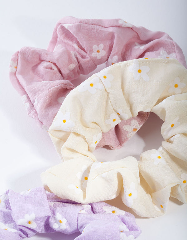 Kids Fabric Daisy Pack Scrunchie