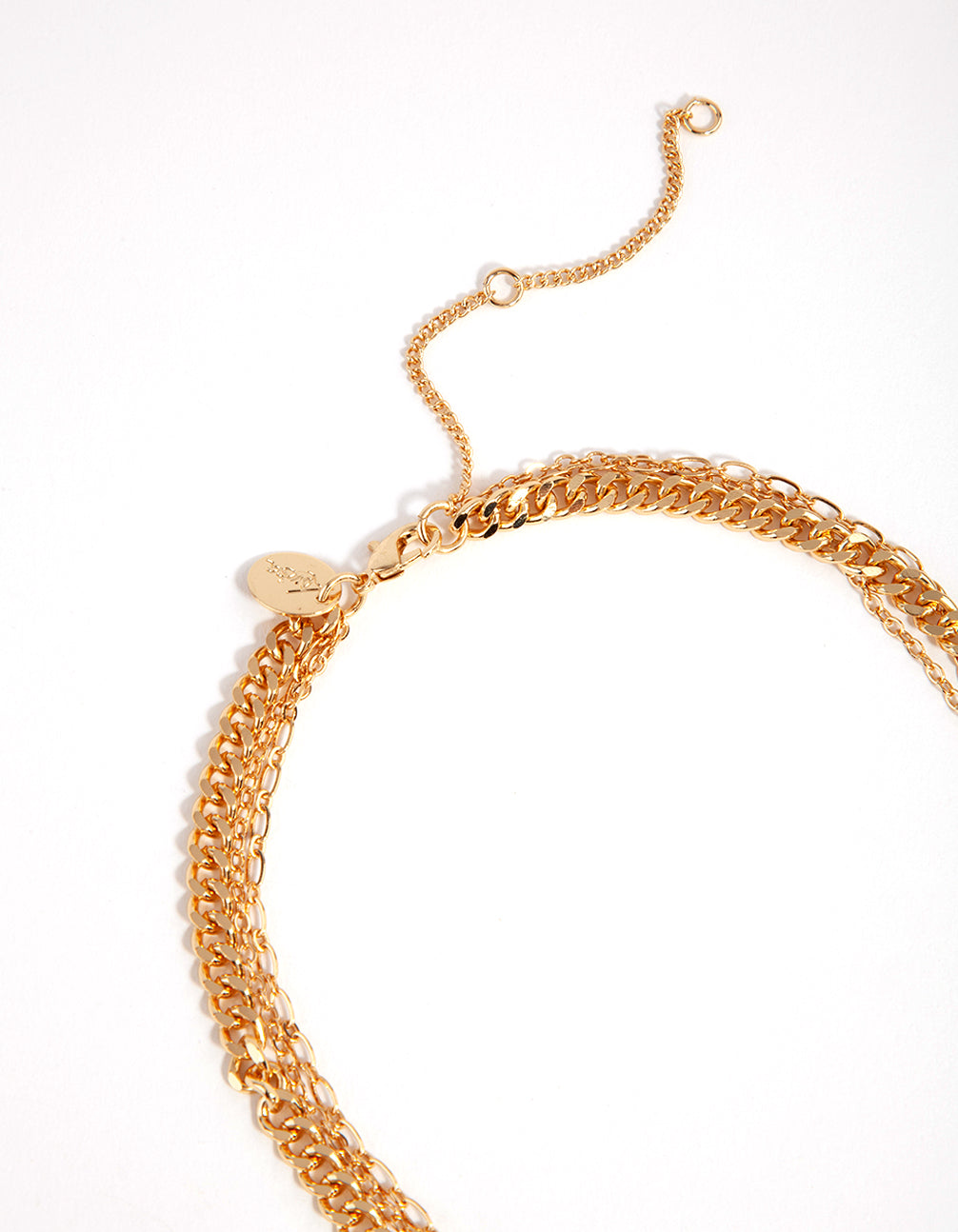 Gold Multi Chain Circle Pendant Necklace
