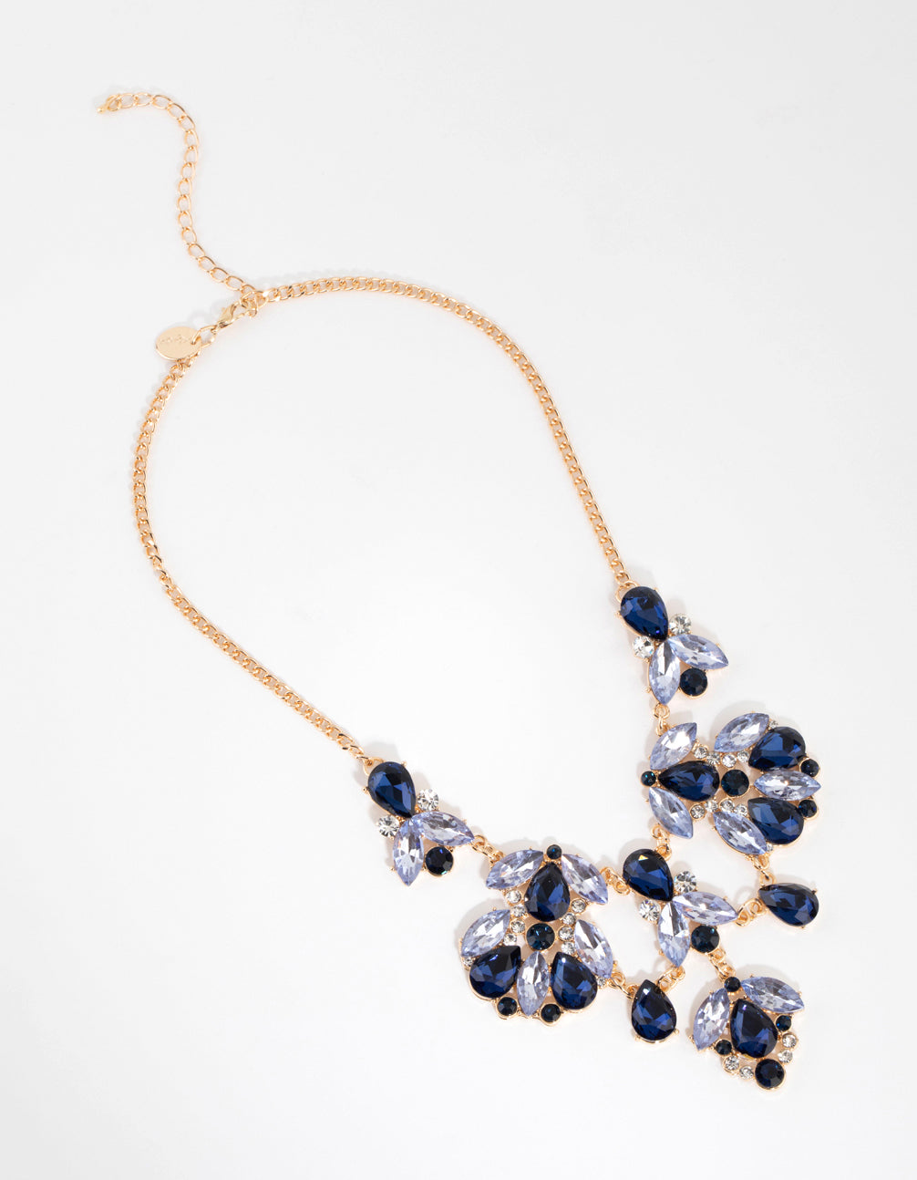 Gold Diamante Flower Statement Necklace