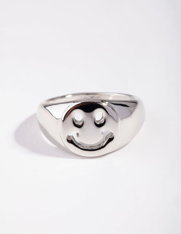Silver Smiley Face Ring
