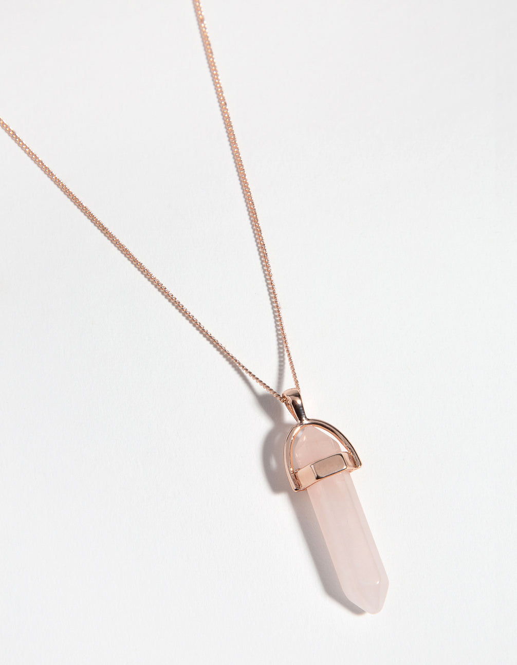 Rose Gold Quartz Shard Necklace