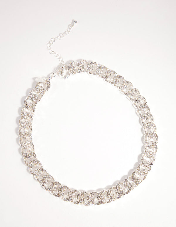 Silver Mega Bling Chain Necklace