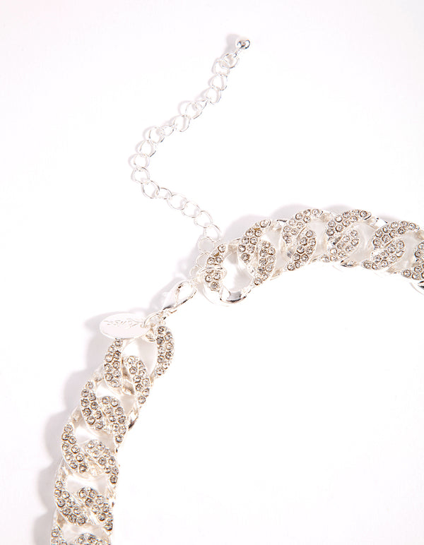 Silver Mega Bling Chain Necklace