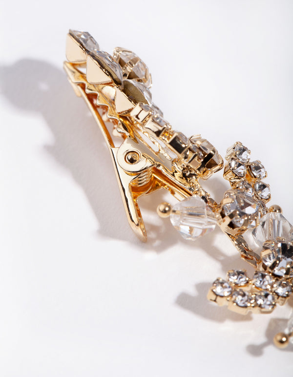 Gold Flower Diamante & Bead Drape