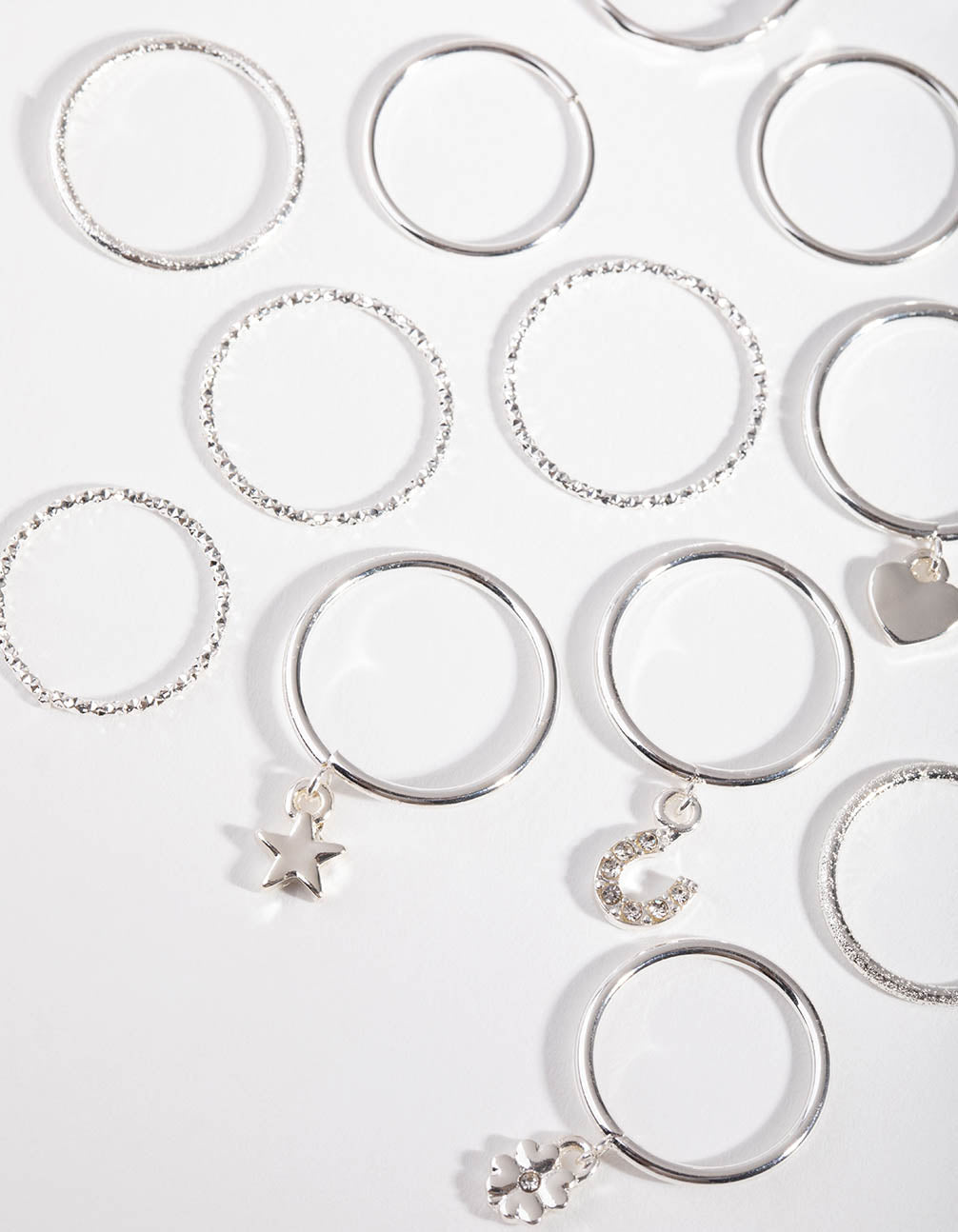 Silver Lucky Charm 24-Pack Rings
