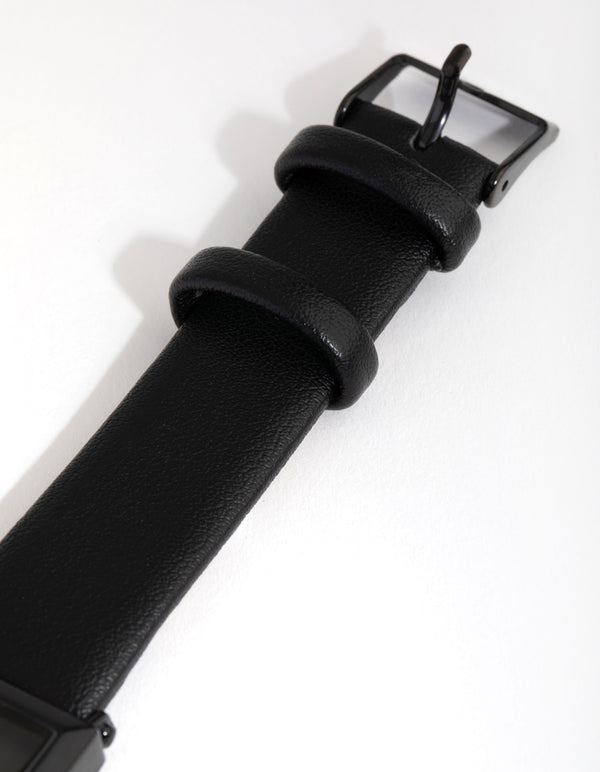 Matte Simple Rectangle PU Strap Watch