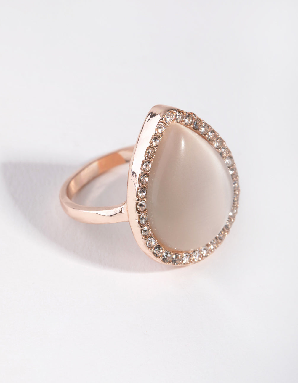 Gold Teardrop Catseye Ring