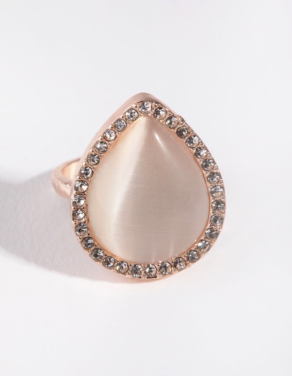 Gold Teardrop Catseye Ring