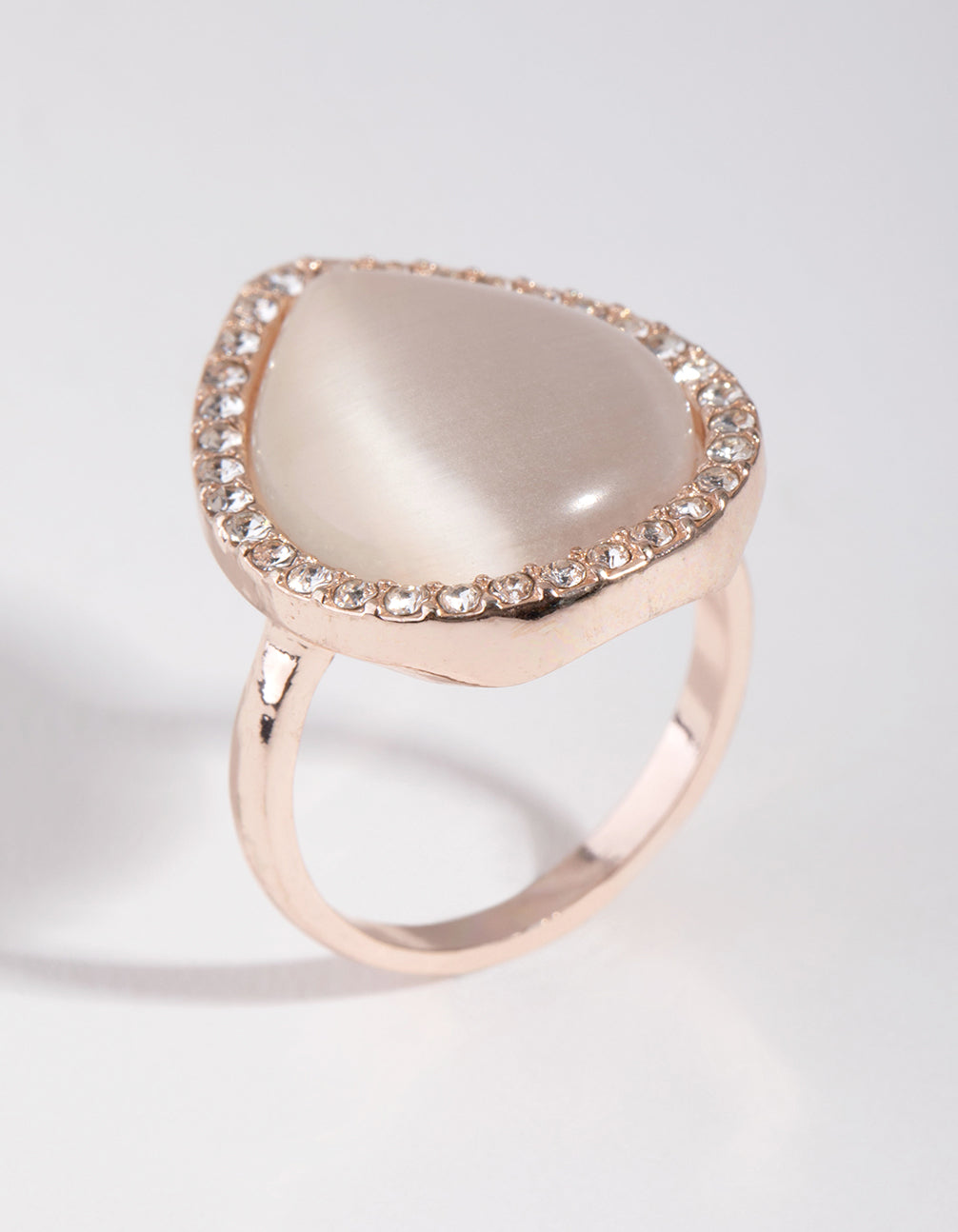 Gold Teardrop Catseye Ring