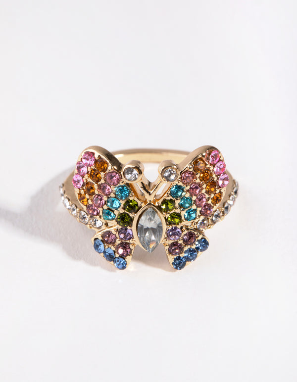 Vintage Gold Butterfly Ring