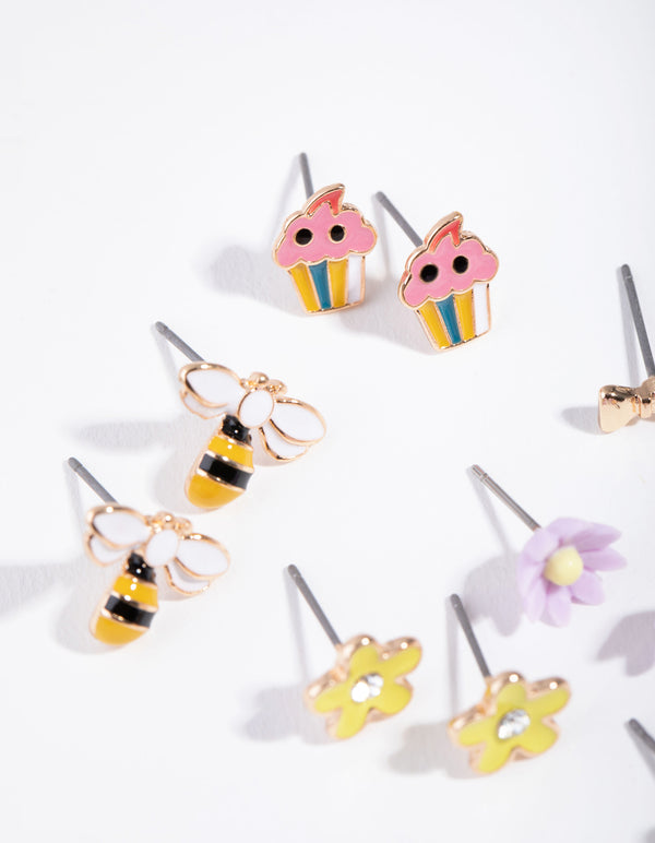 Gold Bumble Bee 6-Pack Stud Earring
