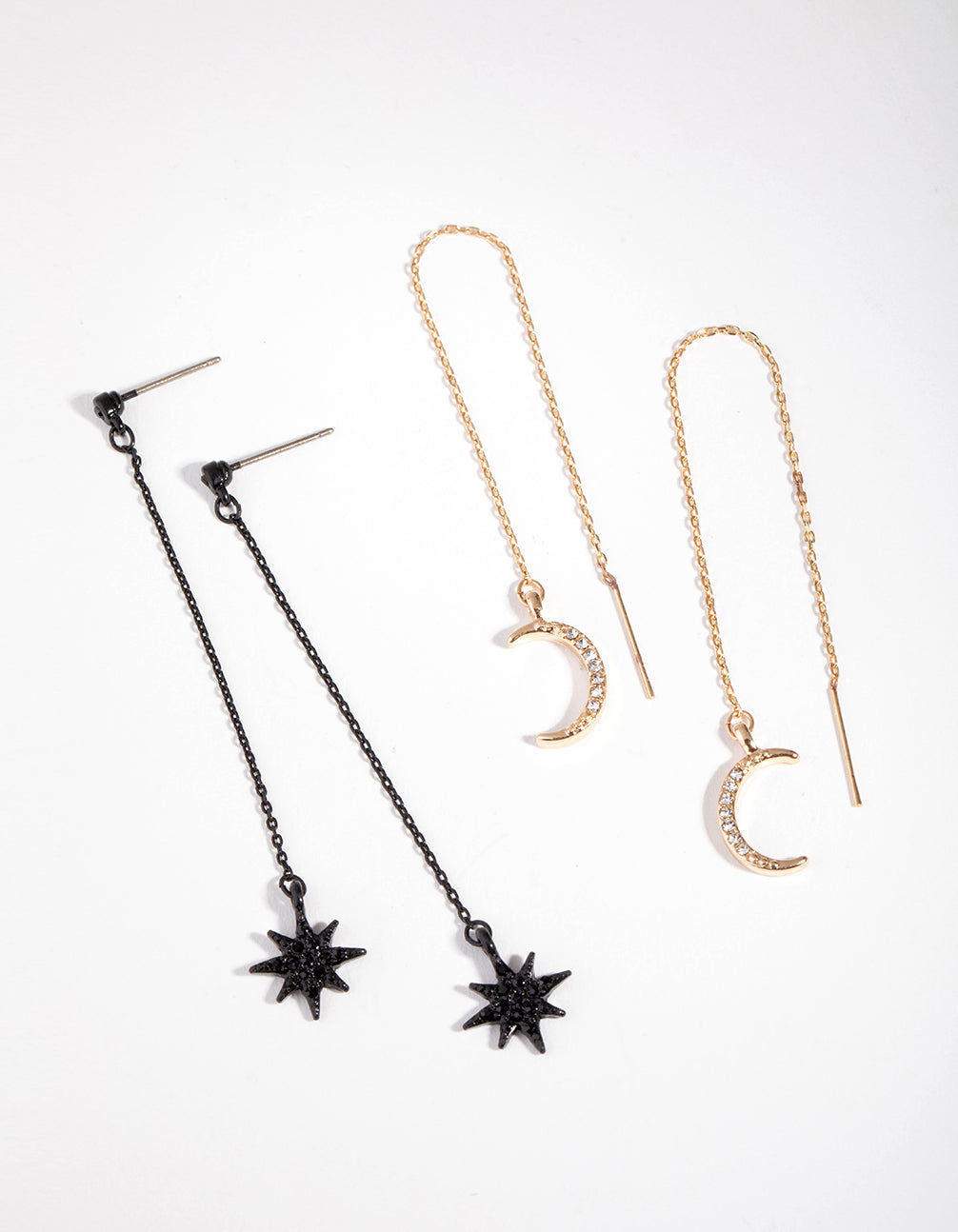 Matte Diamante Star & Moon Pack Earring