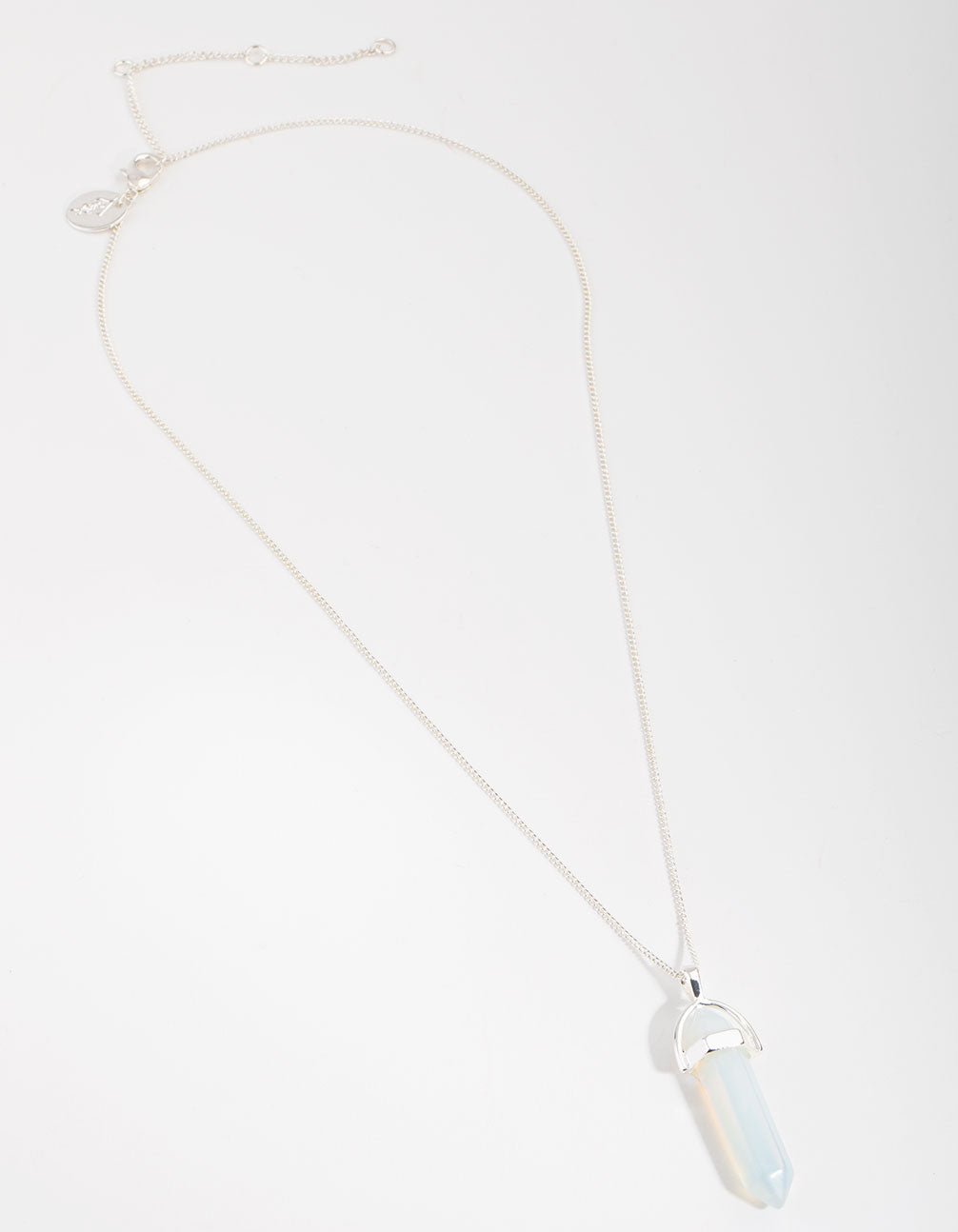 Silver Plated Moonstone Shard Necklace