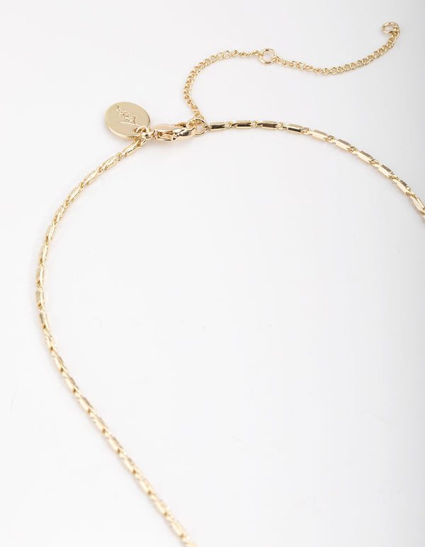 Gold Plated Starburst Disc Necklace